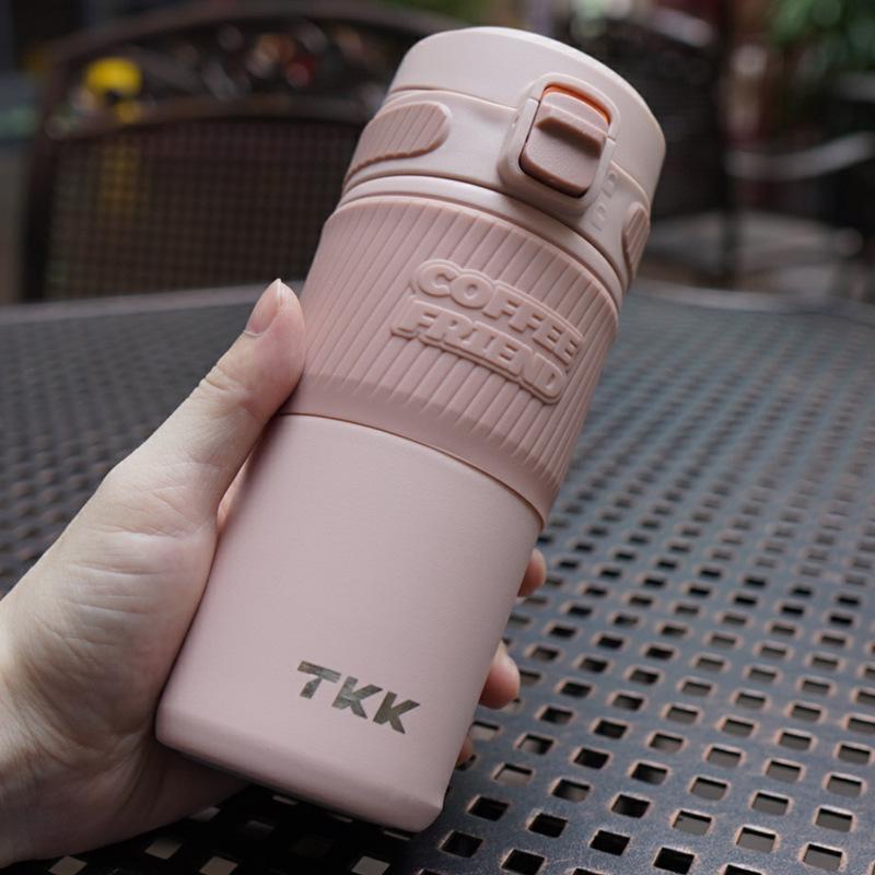 TKK Kubek Termiczny Podróżny ze Stali Nierdzewnej o Dużej Pojemności do Biura i Samochodu - Stylowy i Przenośny dla Kobiet