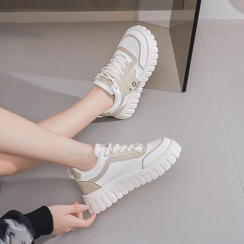 Fashion Height Increasing Platforme Red Tennis Woman Training White Summer Shoes Women's Sports Shoes Sneakers Real Jogging Due To