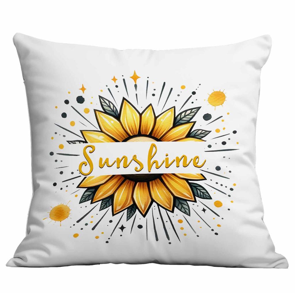 Retro Sunflower Sun Pillow Case Home Sofa Cushion Pillow Case