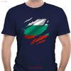 Reality Glitch Torn Bulgaria Flag Unisexs T Shirt Vintage Designer Clothes Streetwear Stretched Casual