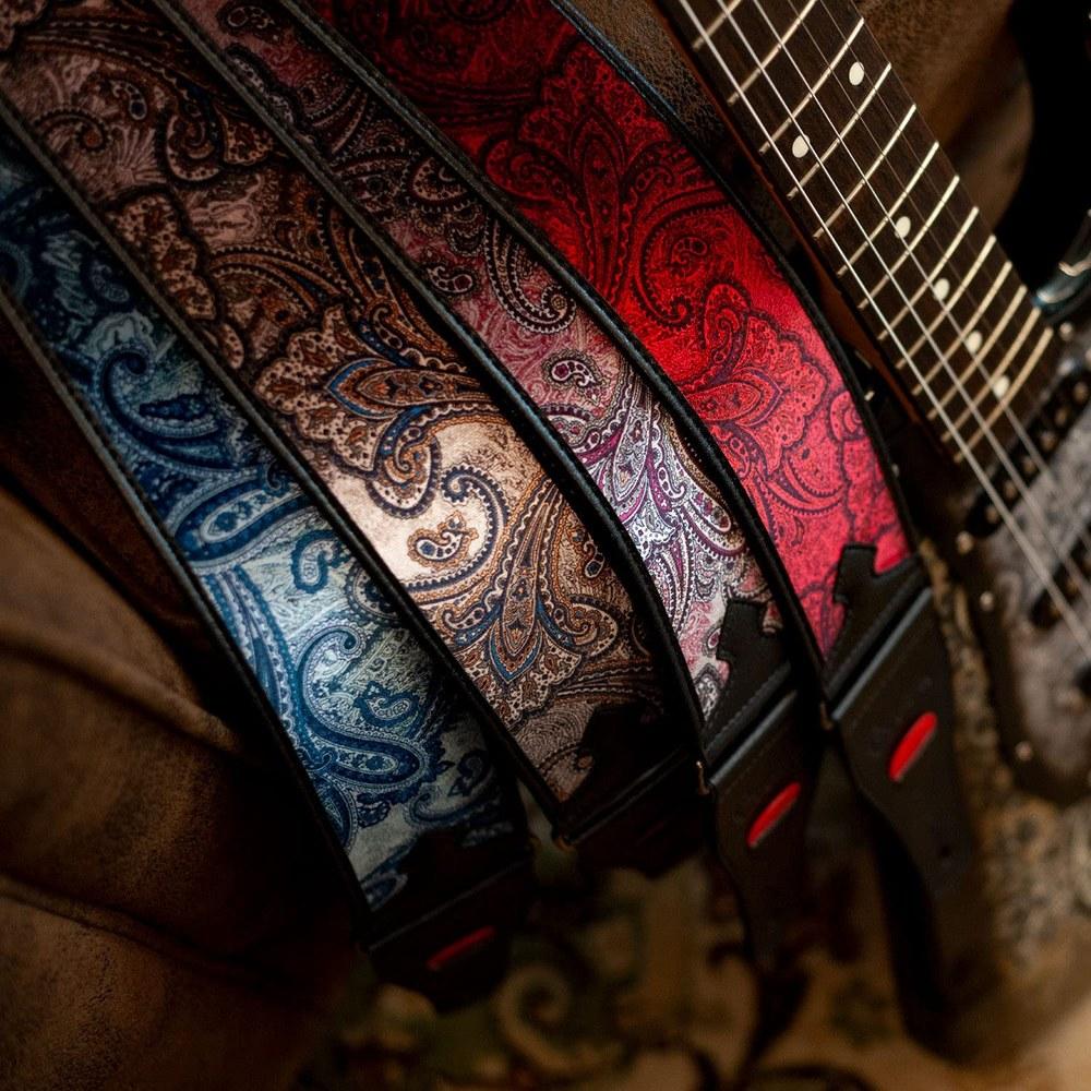RightOn! Straps Guitar Strap PAISLEY VELVET 7cm Width 95150cm Length Blue