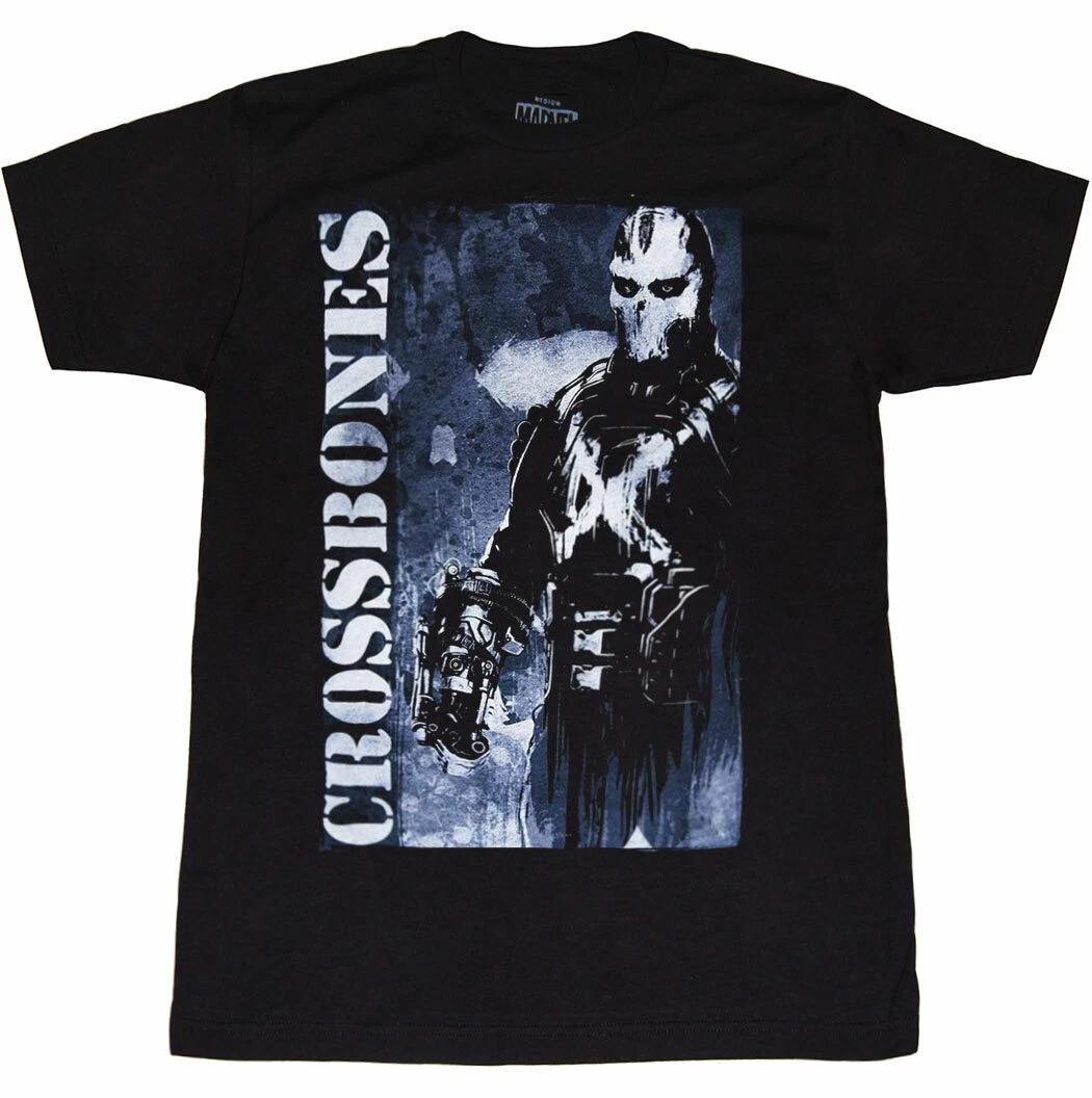 Captain America Civil War Crossbones 100% Cotton T-shirt Mens Tees Top 3XL