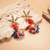 Colorful Ceramic Fish Drop Earrings for Women Starfish Stone Beaded Cartoon Beach Style Summer Jewelry Accessories