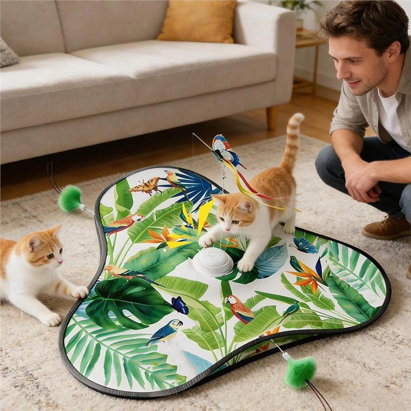 ABBP-Interactive Cat 2-In-1 Rolling Automatic Interactive Pet Games For Home Outdoor Play Training