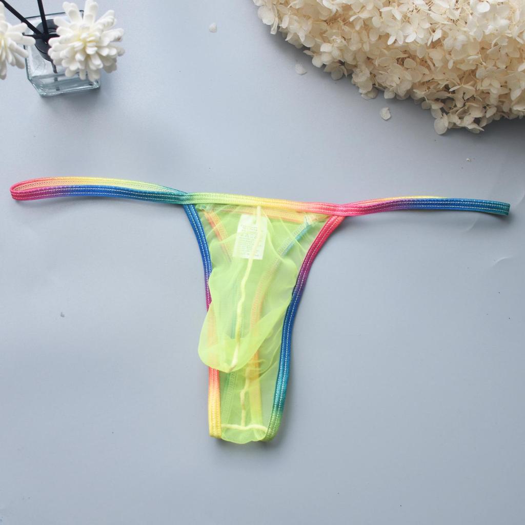 Men's Passionate Thong: Sexy Low-Waist, Transparent Pouch, High-Elastic Underwear B901