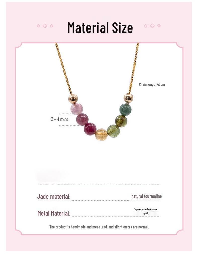 Turmalinstein Schlüsselbeinkette - Leichter Luxus, Nicht verblassend, Einfache High-End Dopamin Choker für Frauen