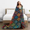 Warm Soft Blankets Girls Boys Airplane Travel Retro Bohemian Woven Pattern   Blanket  For Couch Chair Fashion Sofa Bed Cover