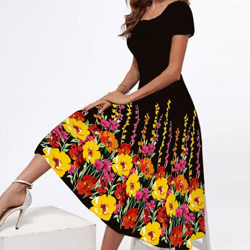

Summer Fashion Women s Wear Large Swing Skirt 2025 New Arrival Fashion Spring and Summer Digital Printed Sexy Pocket Maxi Dress 8131-46 S