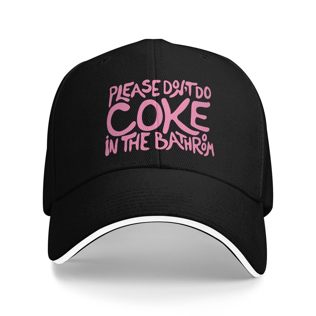 Custom Punk Please Dont Do Coke In The Bathroom Baseball Cap Adjustable Funny Ironic Quote Dad Hat Sun Protection Snapback Caps