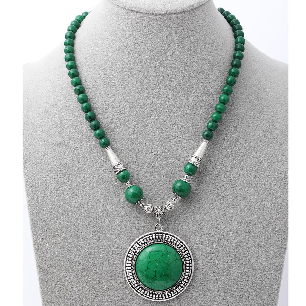 Classic Retro Turquoise Bohemian Ethnic Style Women's Beaded Necklace