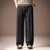 High-end American linen ice silk pendant casual pants men's summer thin loose straight wide-leg trousers