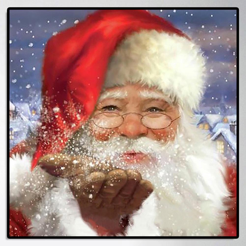 Diamant Painting Weihnachtsmann Vollrundbohrer Bild von Strasssteinen DIY Zeichnung