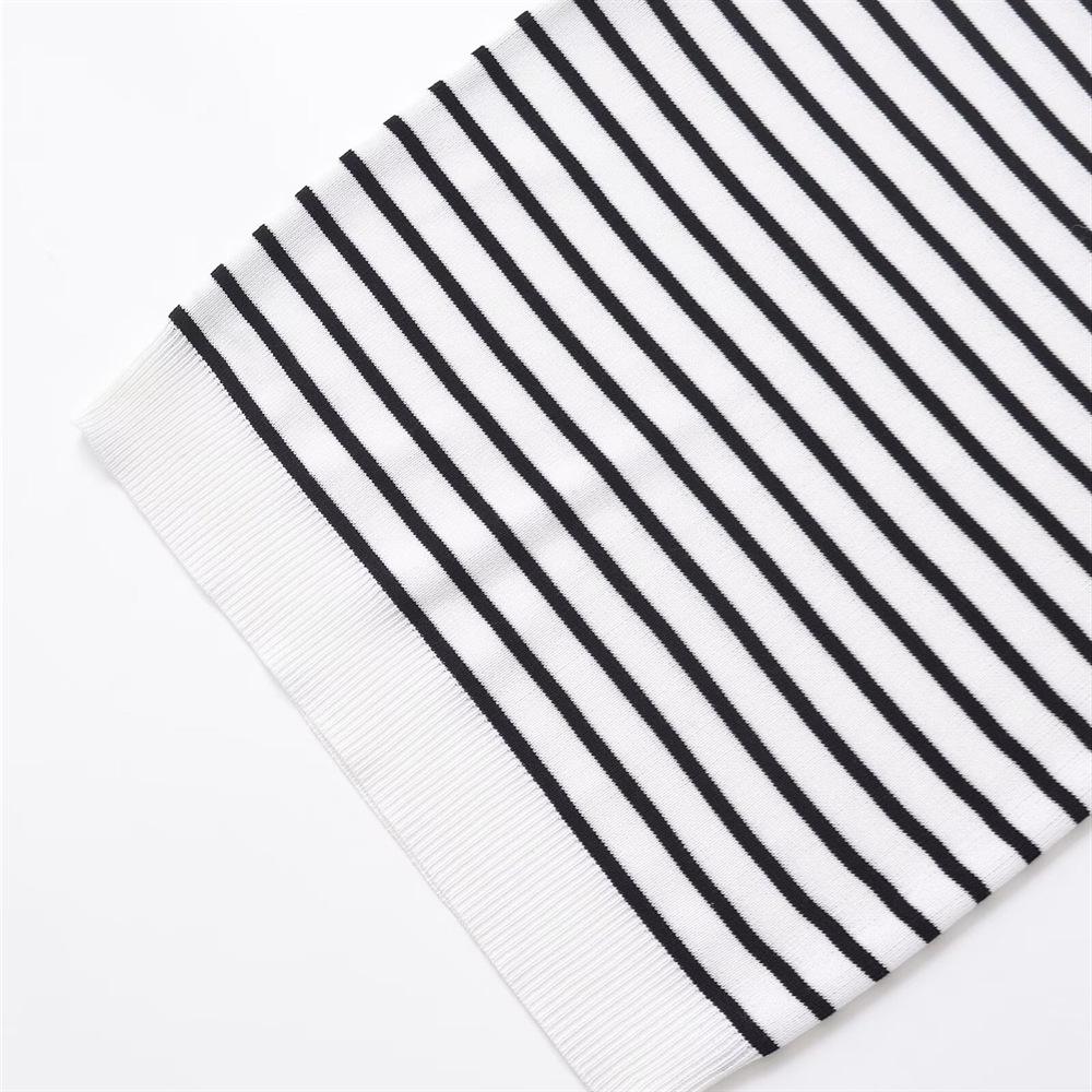 2025 Spring Women's Striped Sleeveless Round Neck Knit Vest - Slim Fit