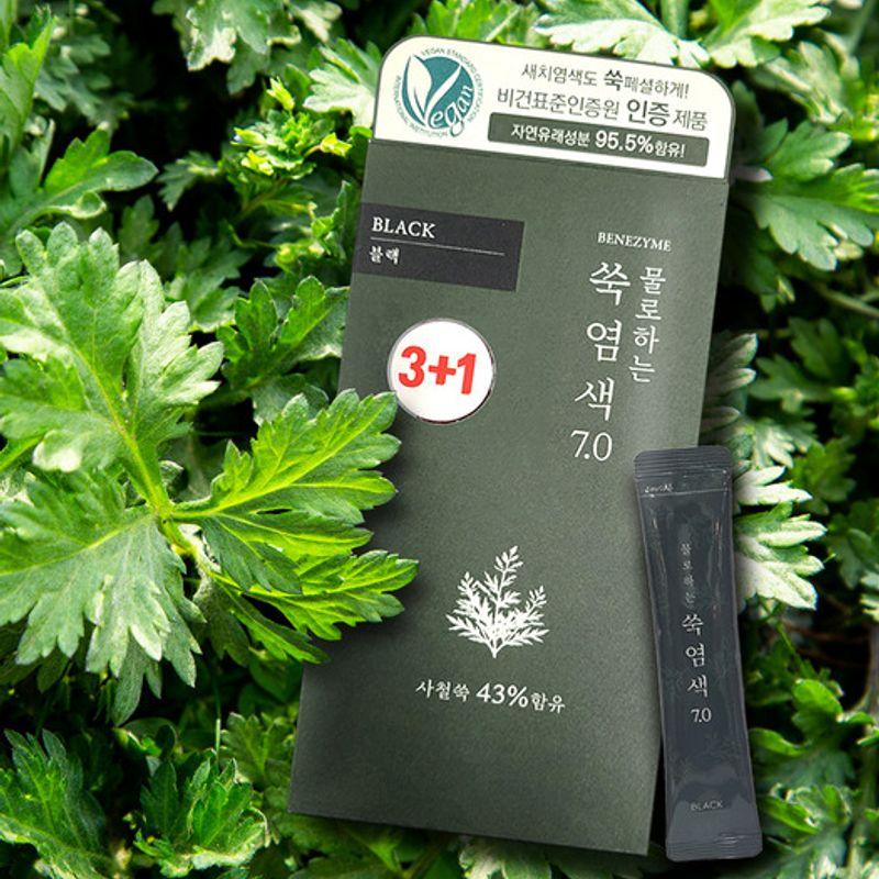 Water-based mugwort dyeing 7.0 black [10gx4] special set