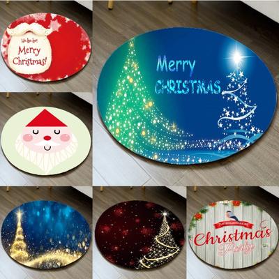 Weihnachten Rundteppich Schlafzimmer Wohnzimmer Garderobe mit Teppich Sofa Kante Gaming Stuhl Rutschfeste Matte Weihnachtsgeschenk