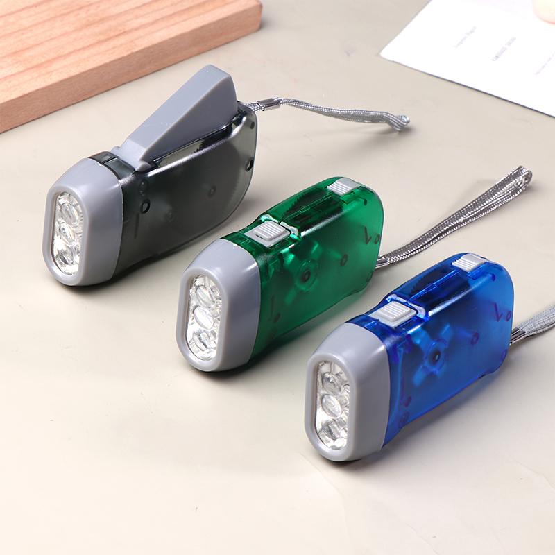 Led Hand Pressing Dynamo Crank Power Wind Up Flashlight Mini Self Generating Torch Camping Lamp Outdoor Home Supplies