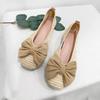 Fashion Fashion Leather Casual Ladies Footwear Flats Flat Apricot Women's Shoes Kawaii Cute Square Toe With Bow Shoe Young Wholesale