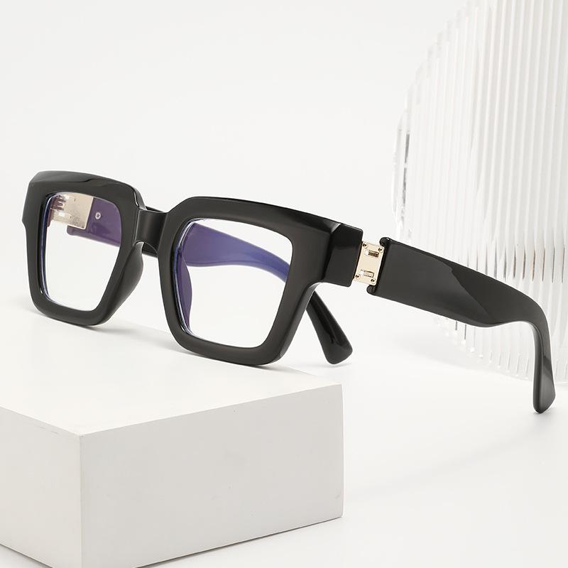 Stylish Anti-Blue Light Square Frame Reading Glasses - Color Block Trend, Versatile and Fashionable Design