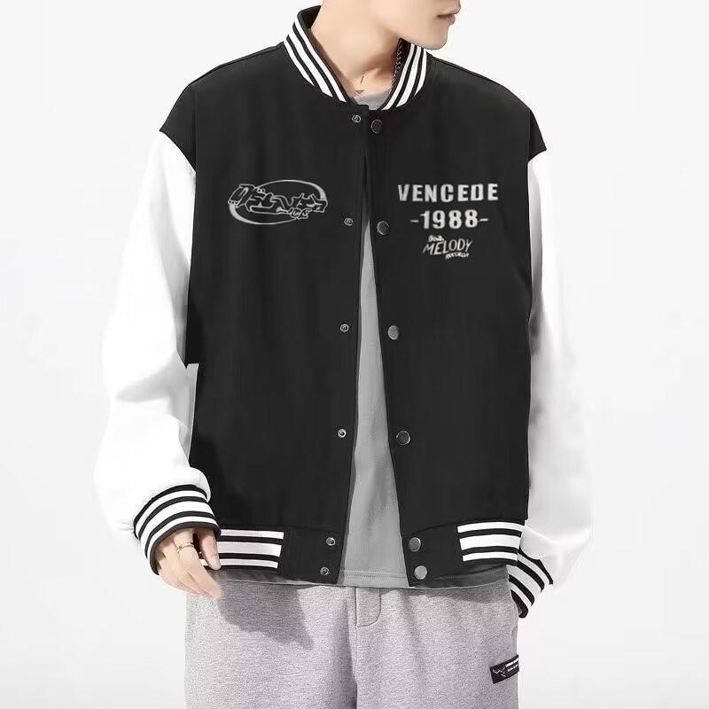 Junior high school students baseball jersey men's spring and autumn American trendy brand loose top students men's and women's same autumn thin coat