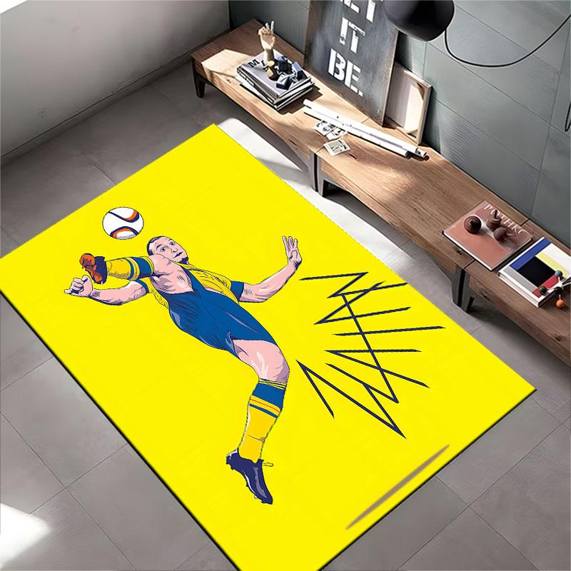 Soccer Kick Illustration Carpet suitable as a non-slip mat for the living room or bedroom sofa