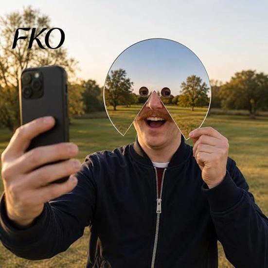 Theatrical Masque Head-Mounted Mirror Masque, Reflective Acrylic Selfie Prop, Funny Drama Event Face Accessory for Photo Booth, Party, Festival