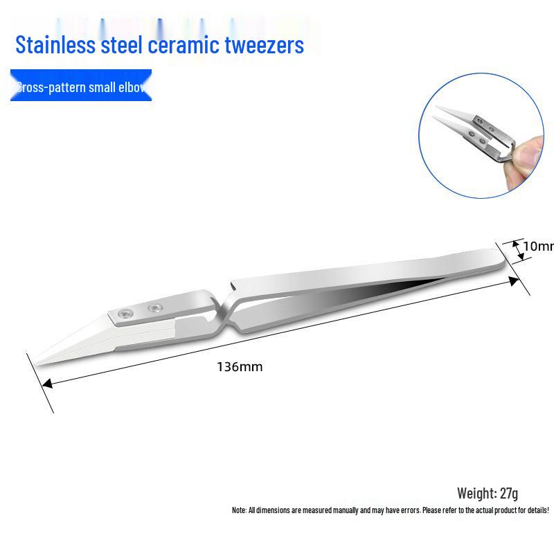 Stainless Steel Anti-Static Ceramic Tweezers - High Temp Resistant & Anti-Corrosion