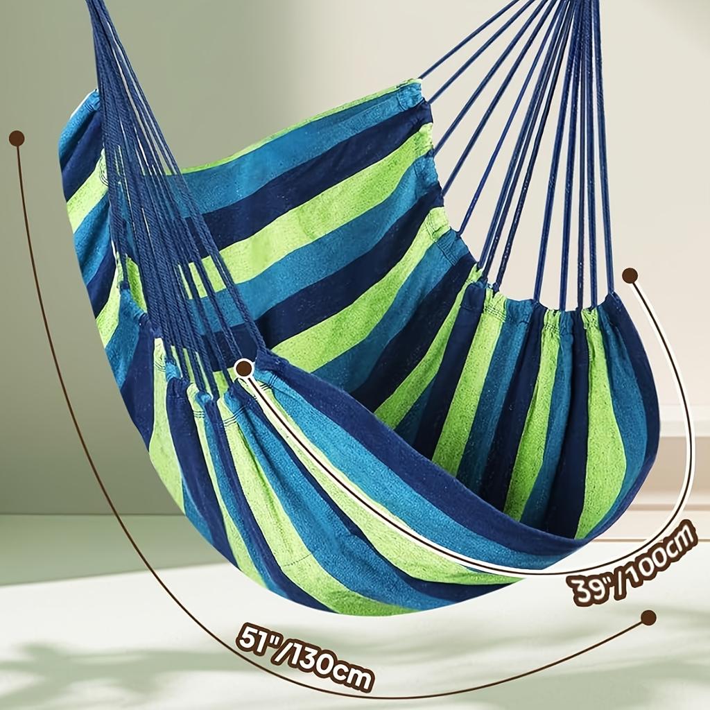 Portable hammock with straps is suitable for backyard porches and indoor/outdoor use