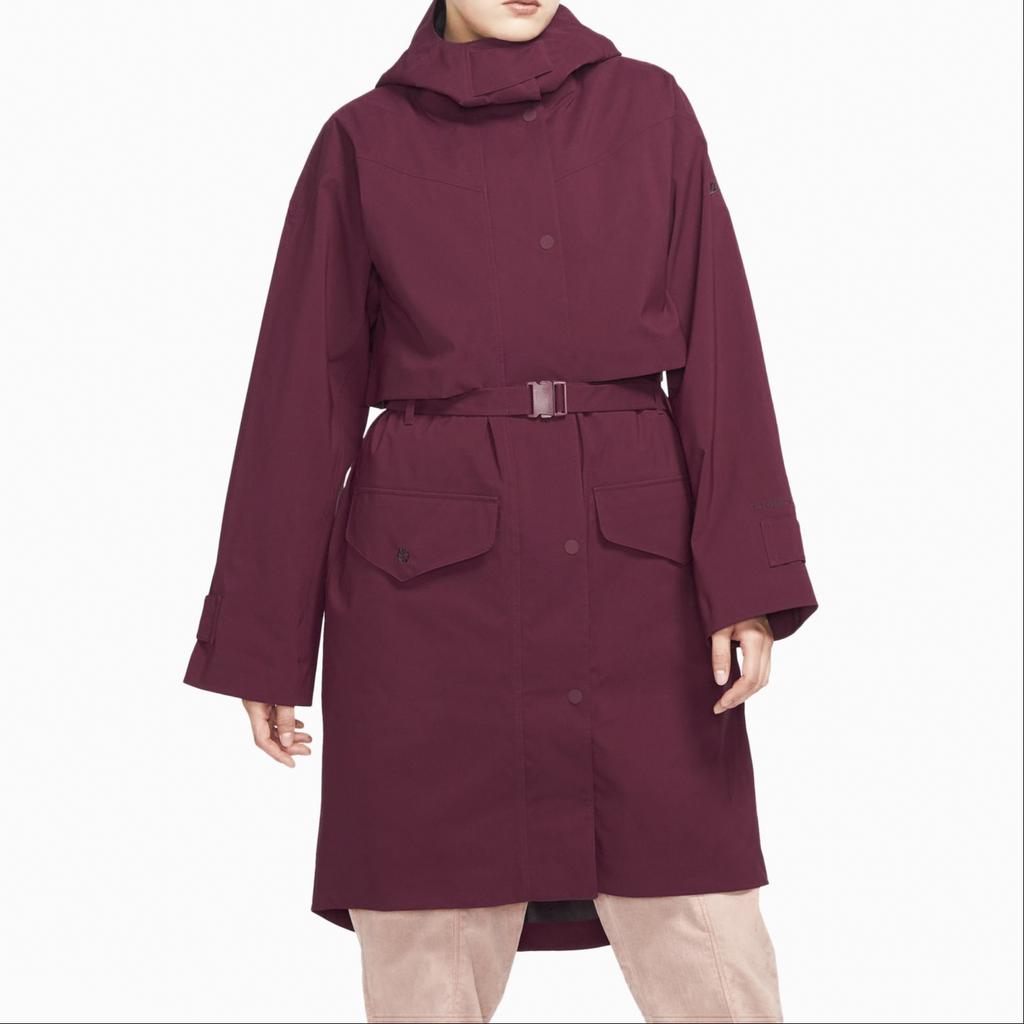 Nike Coats Women's Red Hooded Moderate Straight Fit DQ7003-638