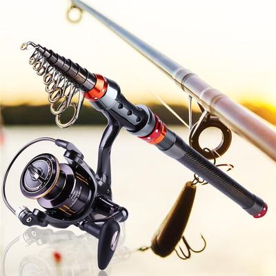 Fsihing Combo Carbon Fiber1,8-3,6M teleskopický rybářský prut a 14BB přívlačový rybářský naviják