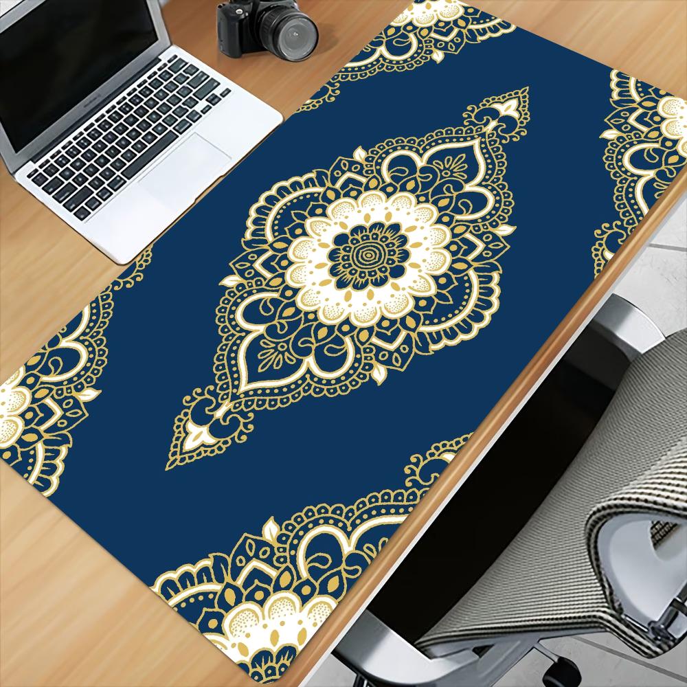 Vintage Persian Rug Extended Gaming Mouse Pad AntiSlip Stitched Edge Aesthetic Decor For Pc Gamer Office Workspace