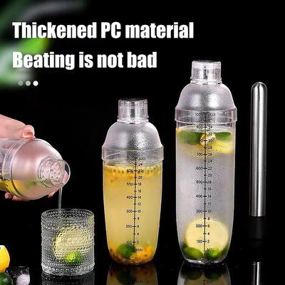500/700/1000 ml PC-Harz Cocktailshaker Martini Handshaker-Becher mit Skala Milchtee Wein Barzubehör Getränkeshaker Mixflasche