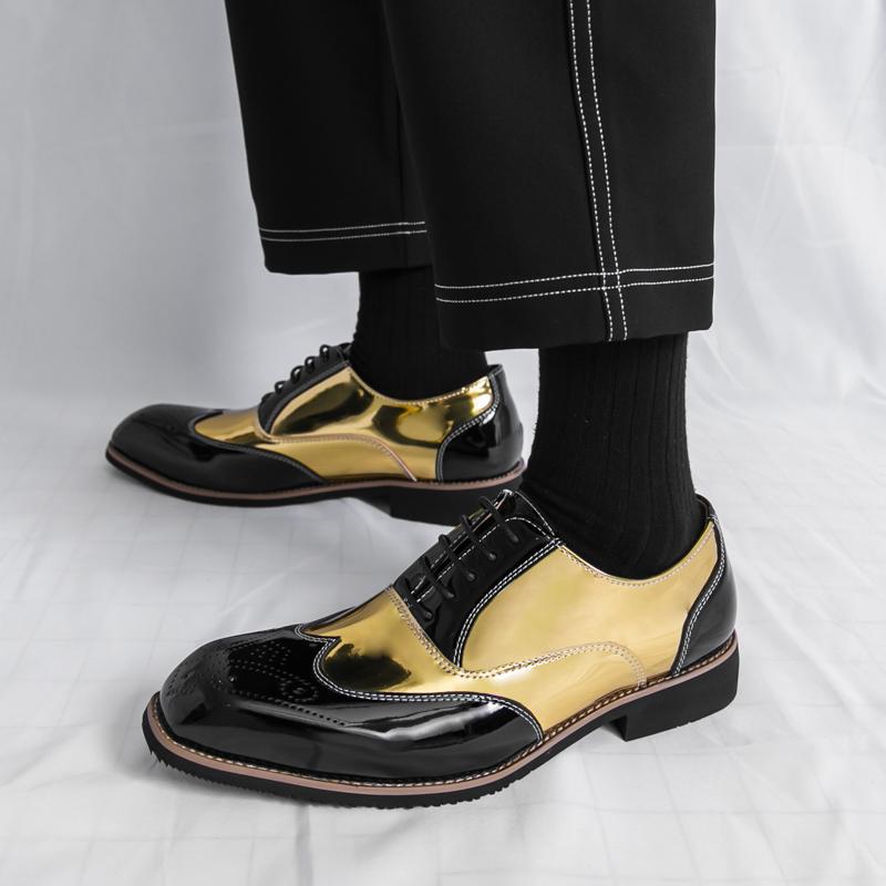 Fashion Fashion Men Dress Shoes Formal Business Dating Party Oxford Shoes Brand Leather British Style Lace-up Comfortable Pointed Shoes