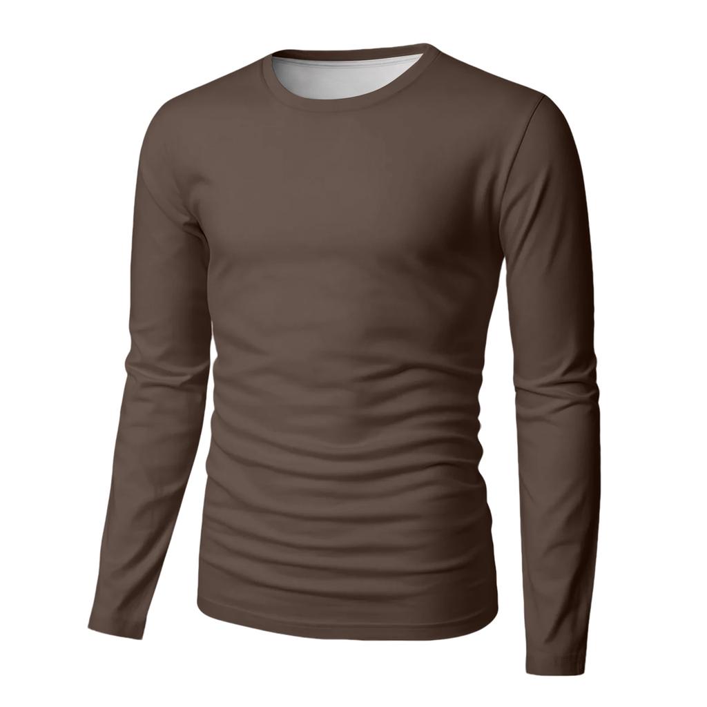 Men Long Sleeve Crew Neck T Shirt Classic Fit Lightweight Casual Tee Soft Fabric for Everyday Wear