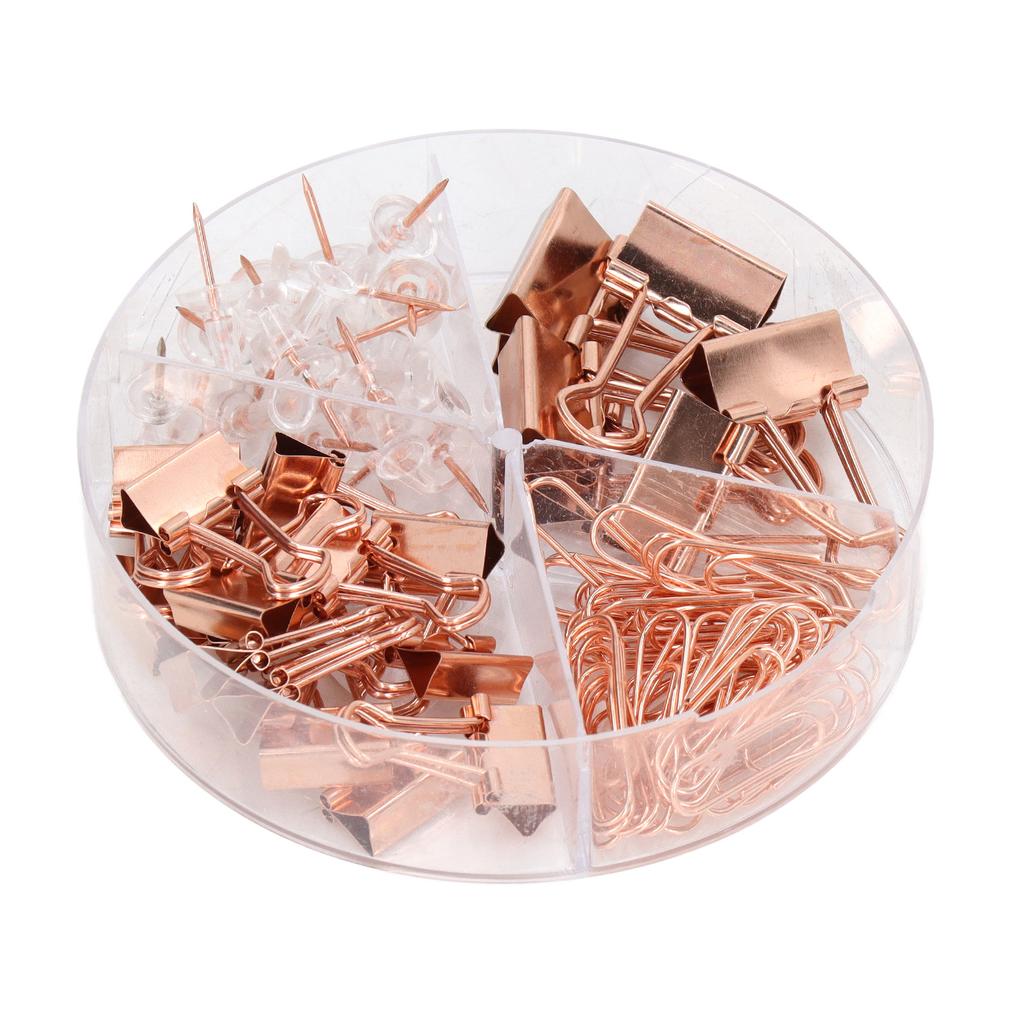 Sada kancelářských sponek Barevné kovové Nerezové připínáčky Kancelářské sponky Sady pořadačů Úložný prostor na papír Dekorace Kancelářské potřeby Růžová