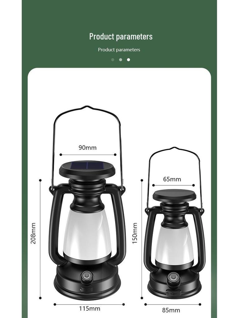 Rechargeable Retro Solar Camping Lantern: Outdoor/Indoor Decorative Desk & Emergency Light