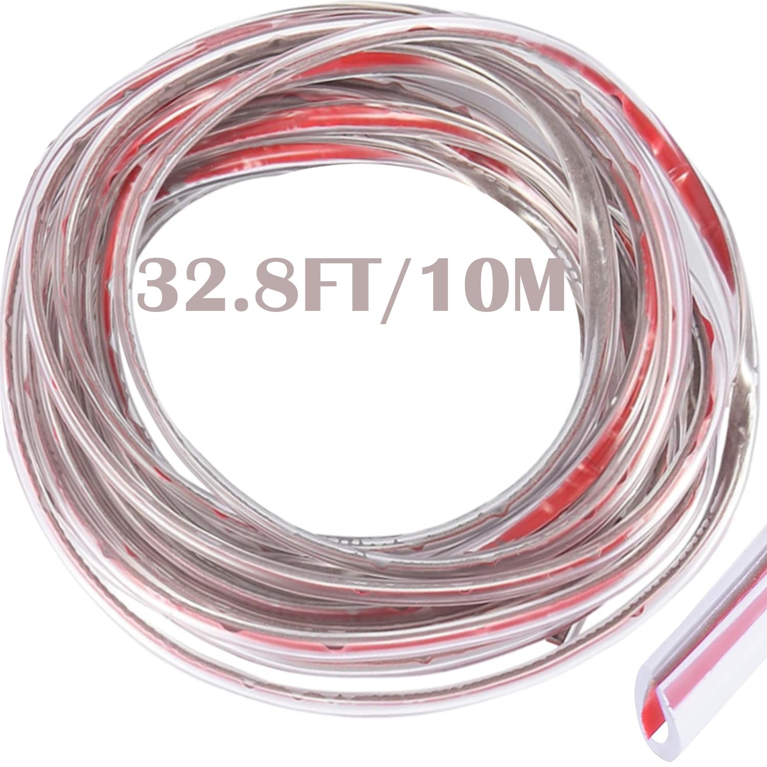 CTRICALVER PVC Car Door Edge Protector 10M Fits All Models Transparent U-shaped - SUV/Sedan/MPV -