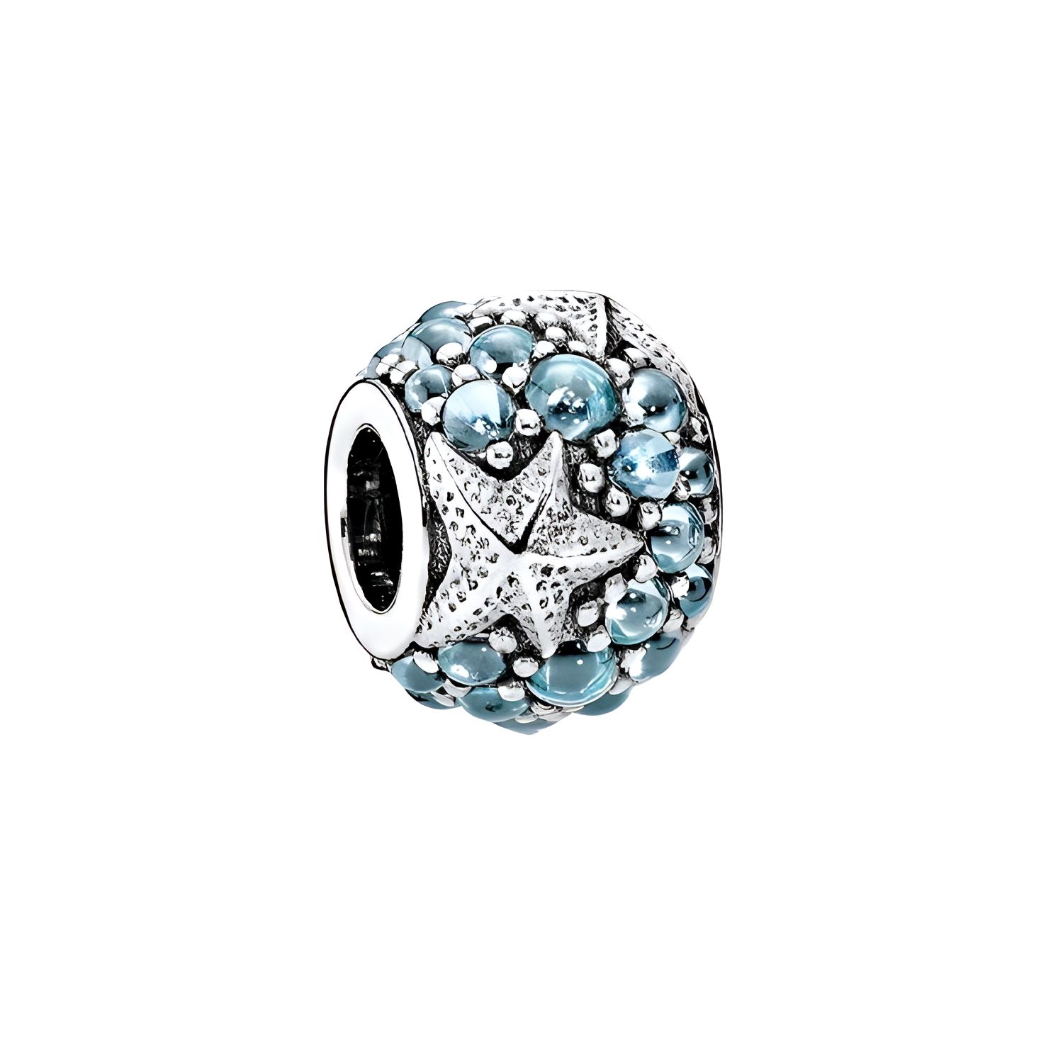 Pandora Starfish Pattern Metal Charm Unisex Charm Silver 791905CZ F,Silver