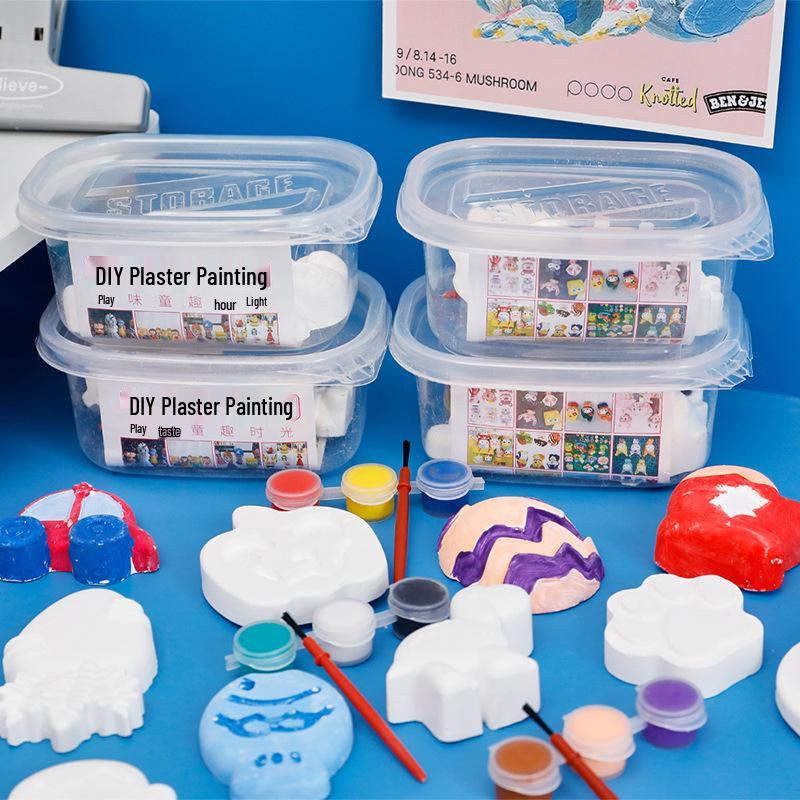 Handmade DIY Plaster Dolls for Kids: Cute Parent-Child Interactive Cartoon Painting Gift Set