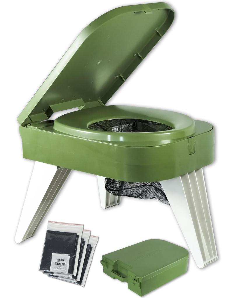 FUTUREFOX by Disaster Preparedness Portable Portable Toilet for 150kg Weight Includes Toilet Kit Toilet [Recommended Specialists] Disasters, Compact,