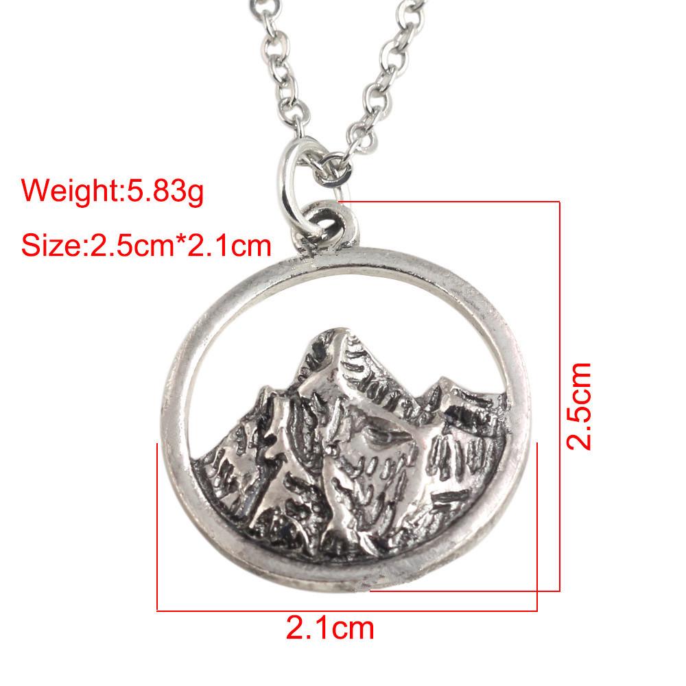 

Embossed Round Zhongshan Mountains Pine Trees Alloy Pendant Necklace - Christmas Gift for Children