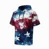 Men's Raglan Sleeve Casual Sport Hoodie Short Sleeve Lightweight Fishing Sun Protection Shirt with Hooded Design
