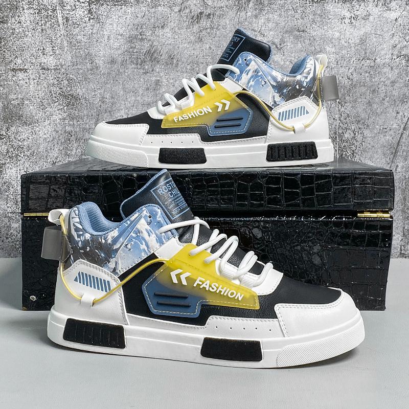 2024 Fashion Men's Trending High Top Skateboarding Shoes Male Casual Cool Street Style Shoes Sneakers for Teens