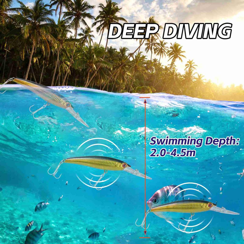 Ultra Long Casting Fishing Lure 20cm Saltwater Sinking Minnow Fishing Bait Fishing Tackle 2 Hook Big