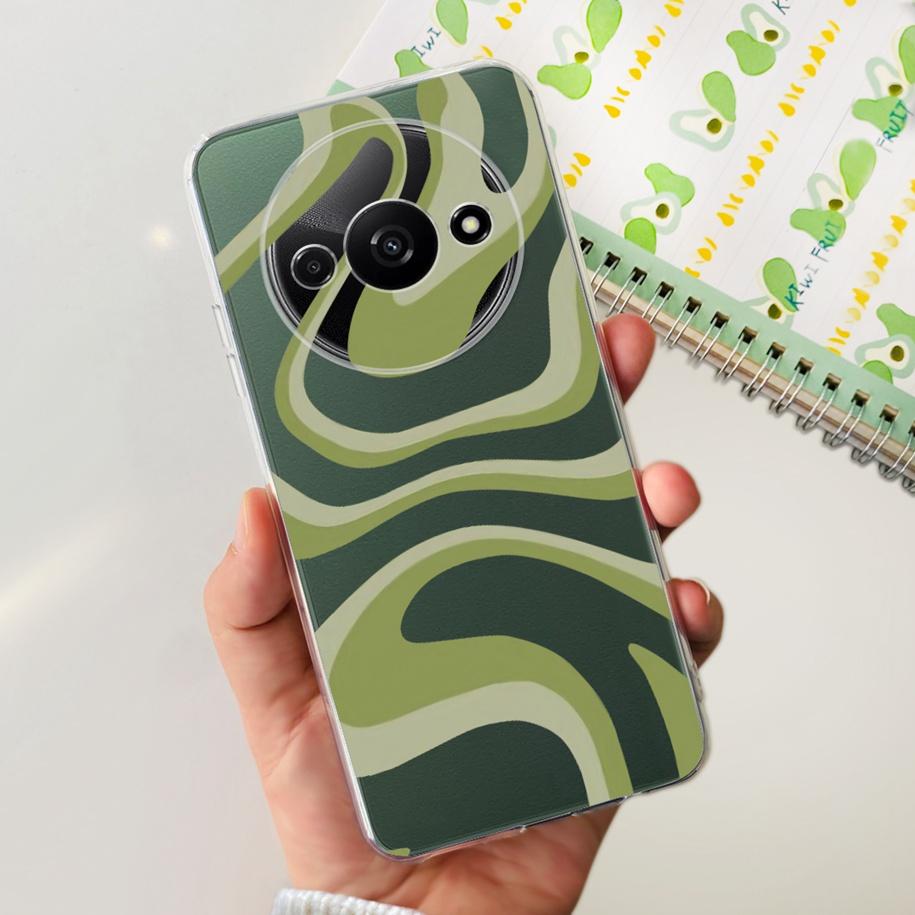 For Xiaomi Redmi A3 Case 2024 Popular Flower Soft Silicone Clear TPU Phone Cover For Xiomi Redmi A3 A 3 Bumper on RedmiA3 Fundas