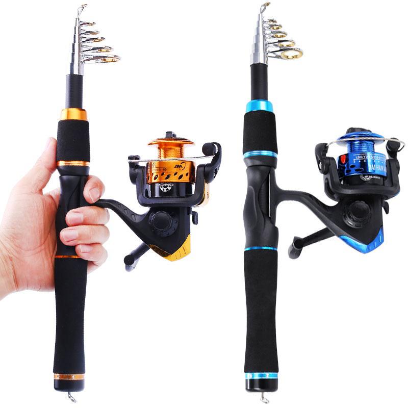 Fishing Rod Reel Combos with Telescopic Pocket Fishing Pole Spinning Reels for Travel  Kids Fishing