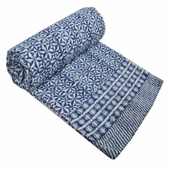 

Kantha Quilt Indian Hand Block Print Throw Двустороннее одеяло Покрывало из хлопчатобумажной ткани Богемское одеяло в стиле бохо шикарное постельное белье