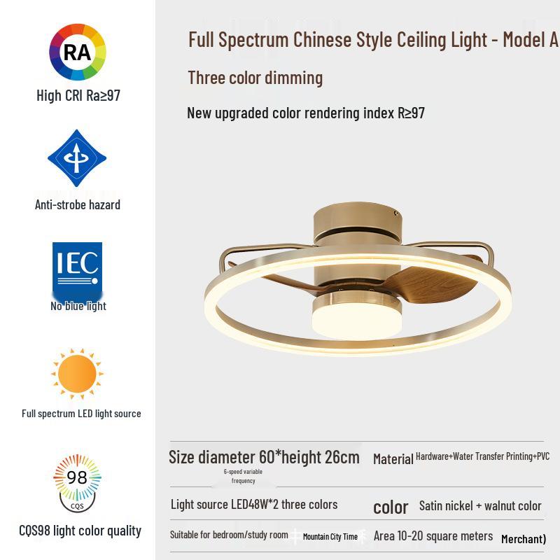 Retro Industrial-Style Ceiling Fan Light for Bedroom or Dining Room