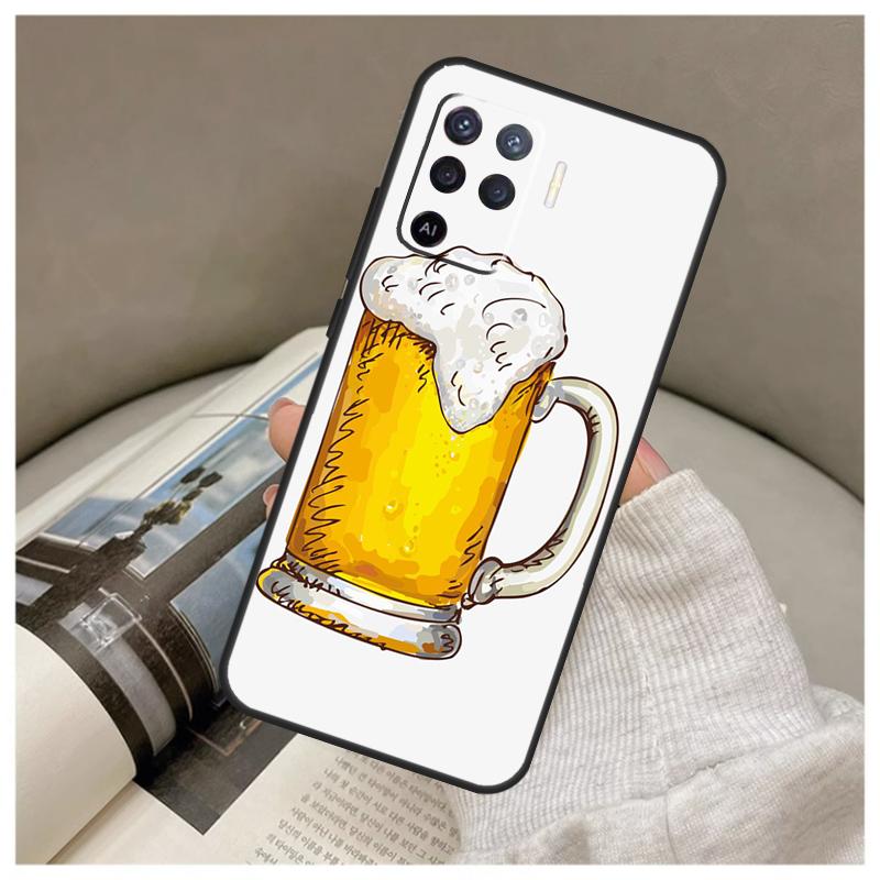 Beer Cup Case For Oppo A16 A76 A96 A60 A98 A58 A78 A18 A38 A80 A40 A77 A57 A17 A74 A54 A94 A15 A5 Pro