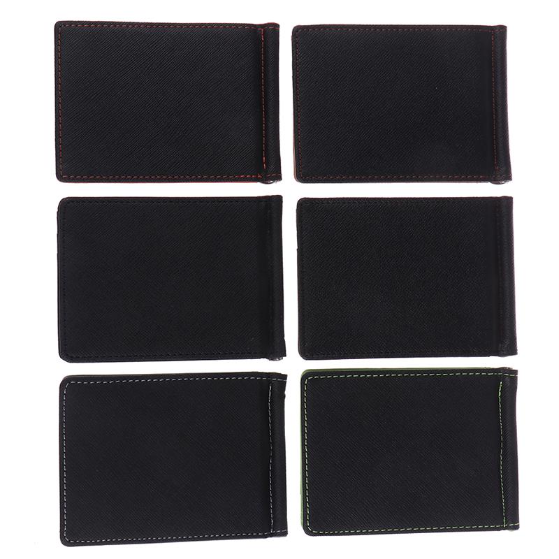 1X Billetera con Clip para Billetes Ultradelgada de Cuero para Tarjetas de Crédito/Identificación