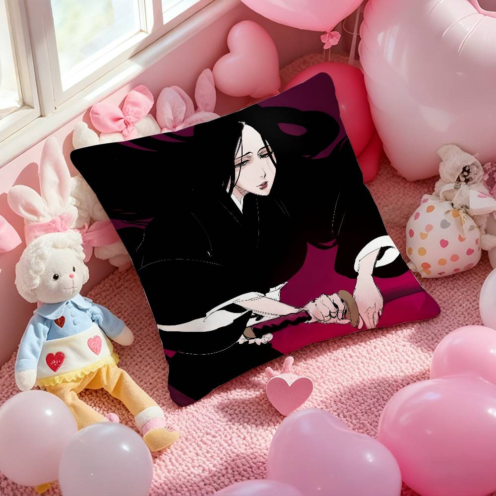 Classic Anime Unohana R-Retsu Bleach Pillow Case Comfort Sofa Bed Silky Elegant Invisible Zipper Custom Decorative Cushion Cover